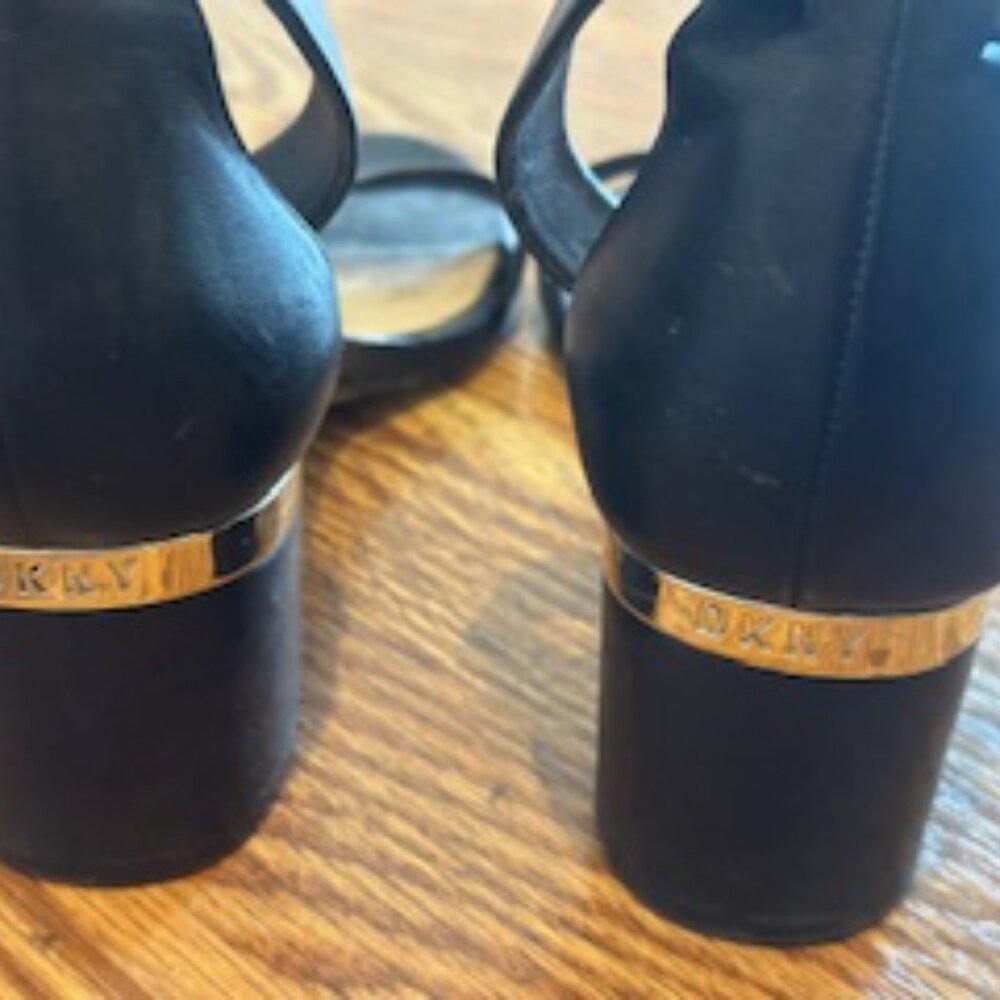 DKNY ankle strap sandals , silver strip on a heel size 8.5 - Picture 4 of 5